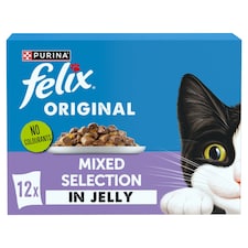 FELIX ORIGINAL Mixed Selection in Jelly Wet Cat Food 12x85g