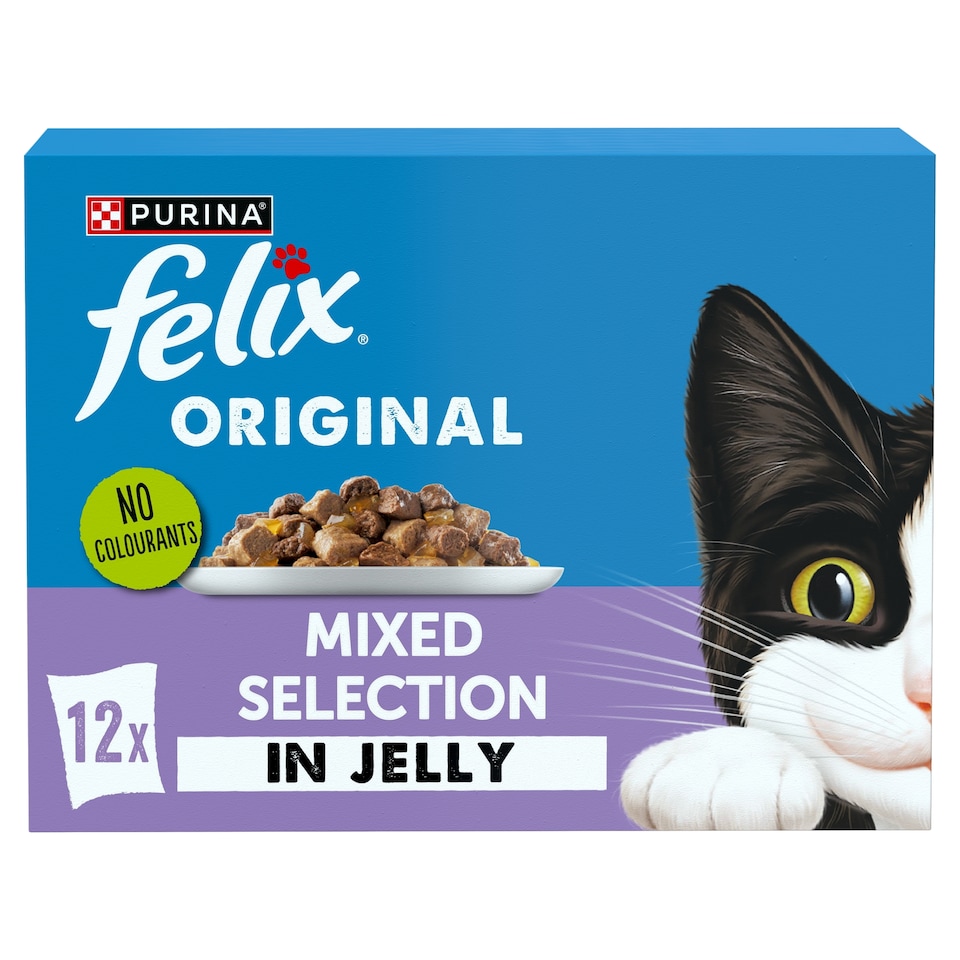 FELIX ORIGINAL Mixed Selection in Jelly Wet Cat Food 12x85g