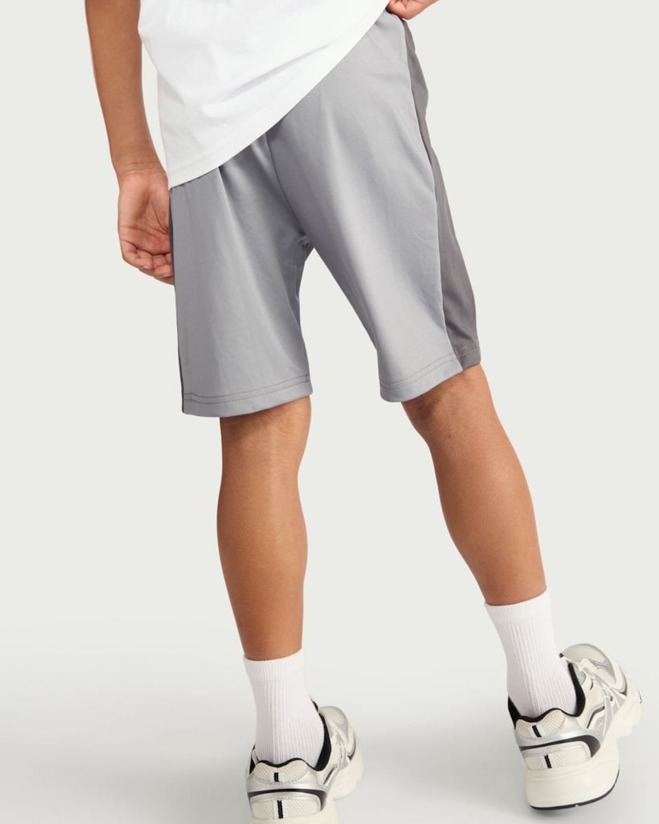 image 1 of F&F Active ULTRAMOVE Boys Side Stripe Shorts in Grey