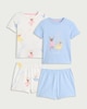image 1 of F&F Girls 2-Pack Pure Cotton Ballerina Print Top and Shorts Pyjama Sets in Blue
