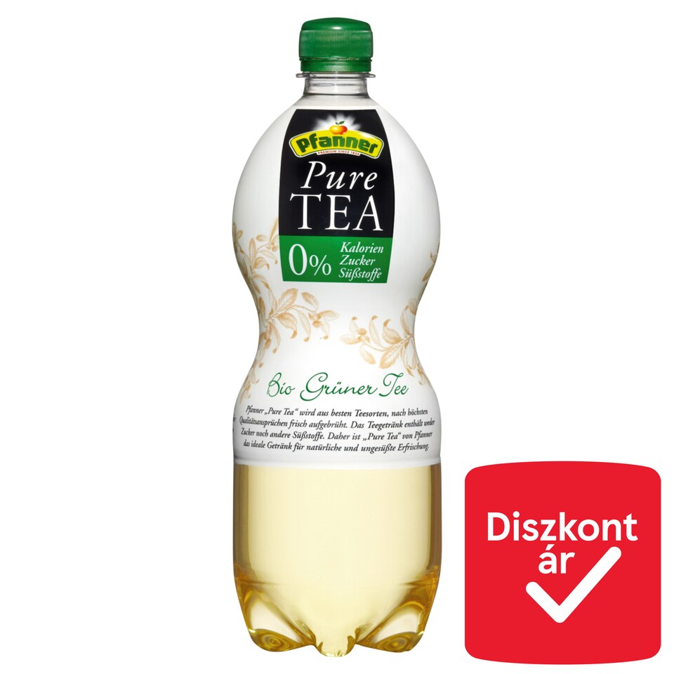 Pfanner Pure Tea Organic Green Tea Soft Drink with Lemon Flavouring 1 l
