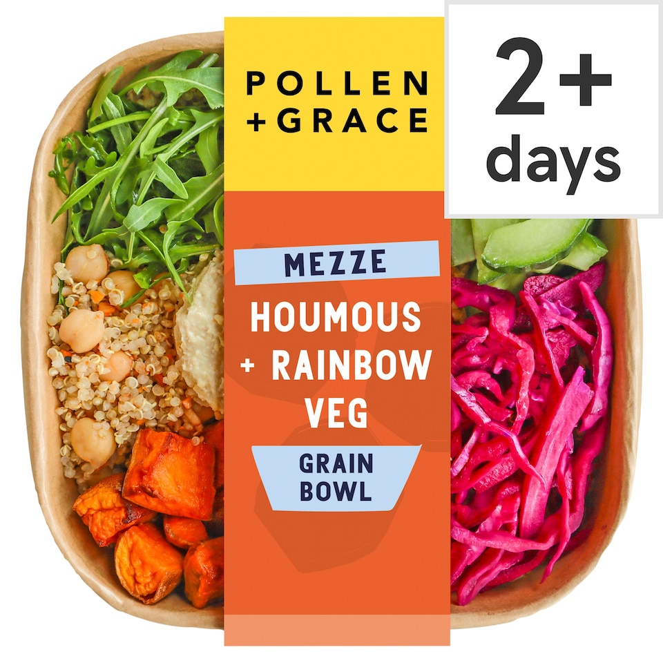 image 1 of Pollen & Grace Mezze Houmous + Rainbow Veg Grain Bowl 275g