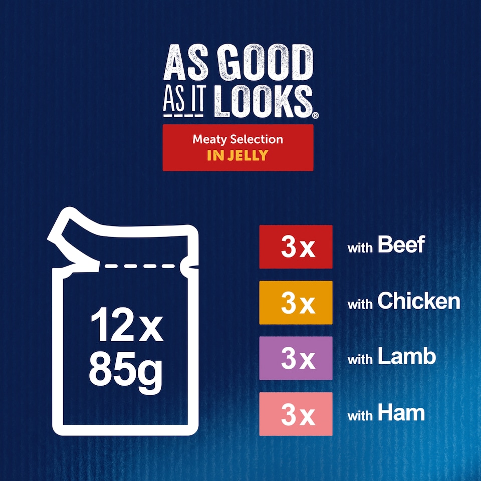 image 1 of Felix As Good As it Looks Meaty Selection in Jelly Wet Cat Food 12x85g