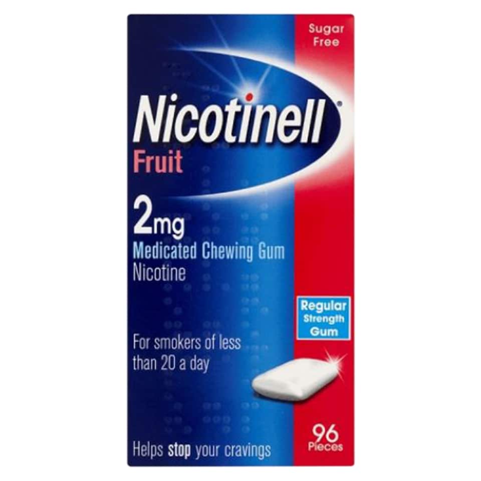 Nicotinell Stop Smoking Aid 2mg Medicated Chewing Gum - Fruit 96s