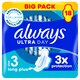 image 1 of Always Ultra Day & Night Sanitary Towels Size 3 Wings 18 Pack