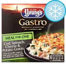 Youngs Gastro Cod Spinach & Cheese Gratin 380G