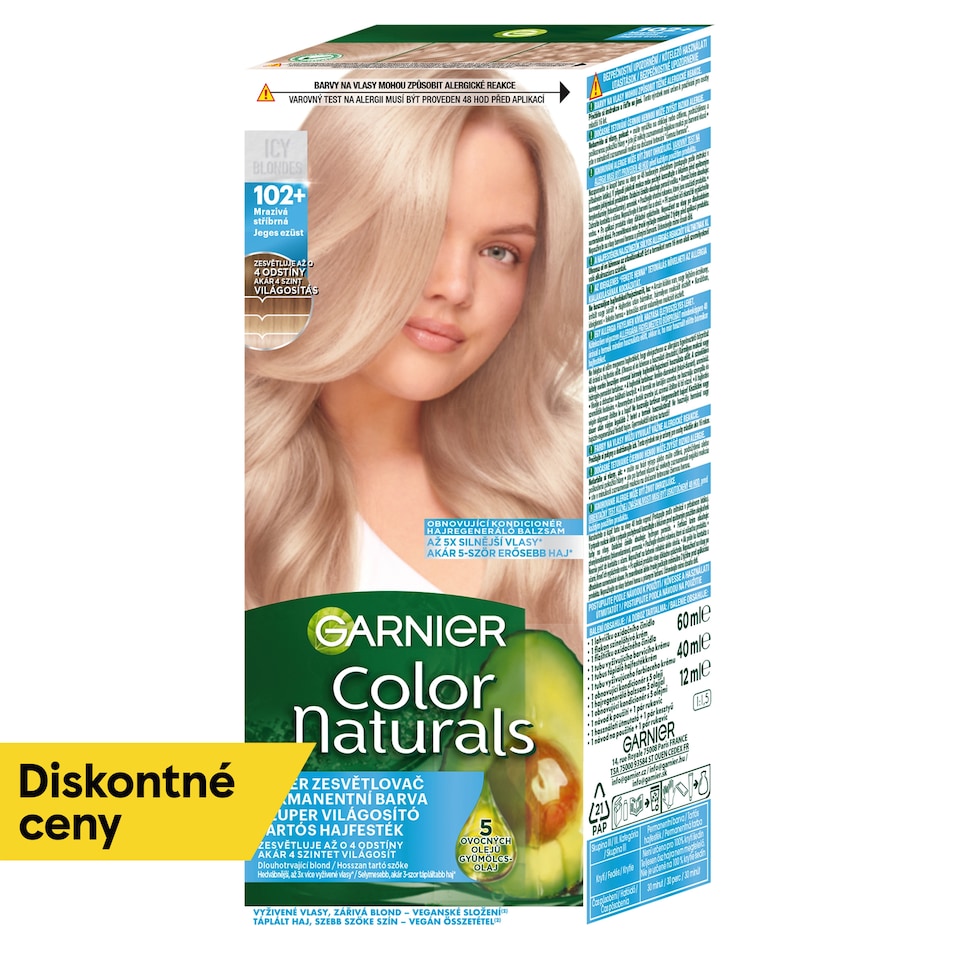 obrázok 1 z Garnier Color Naturals permanentná farba na vlasy 102+ mrazivá strieborná