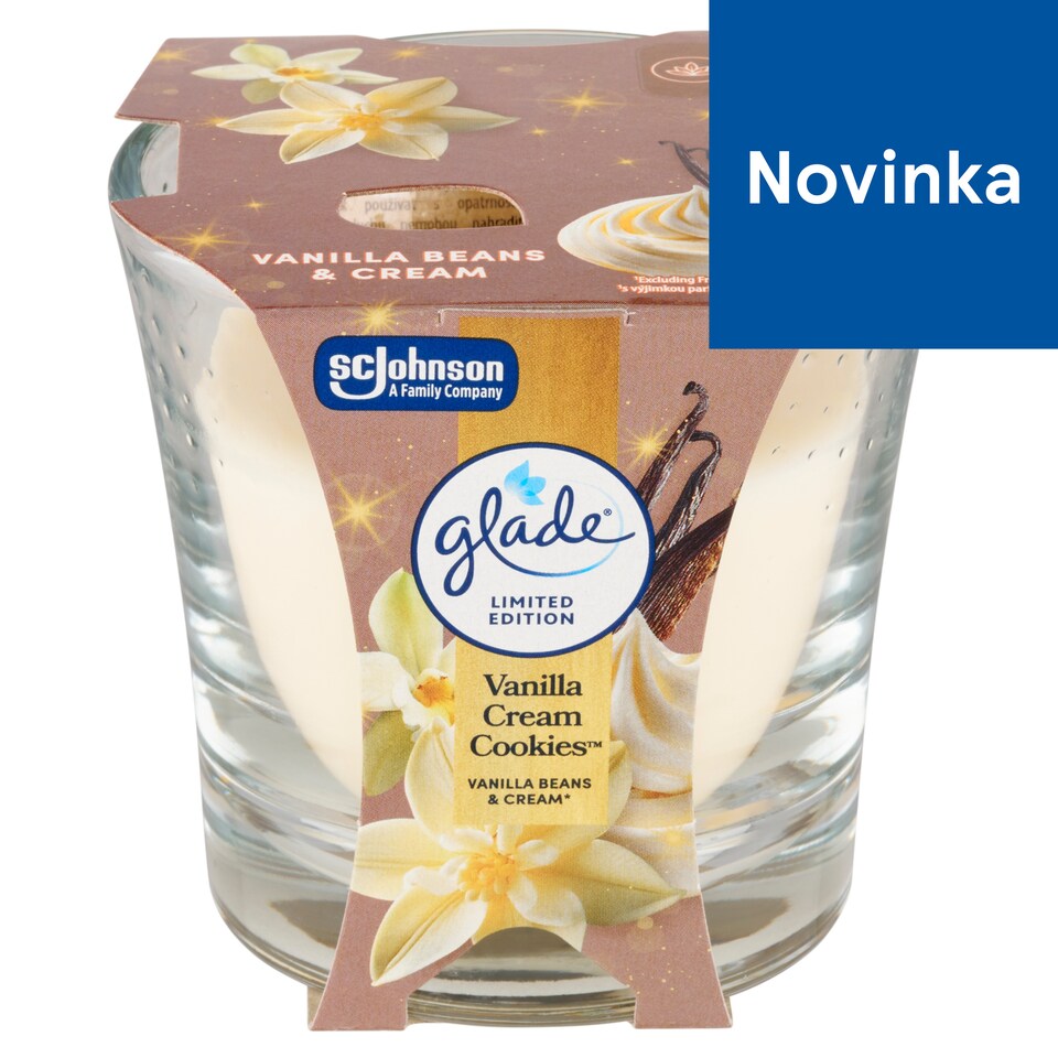 obrázok 1 z Glade Vanilla Cream Cookies parfumovaná sviečka 112 g
