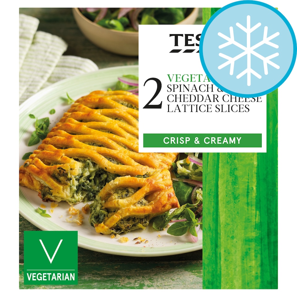 Tesco Vegetarian Spinach & Cheddar Cheese Lattice Slices 280g