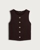 image 6 of F&F Crinkle Textured Button Front Sleeveless Co-ord Top in Brown