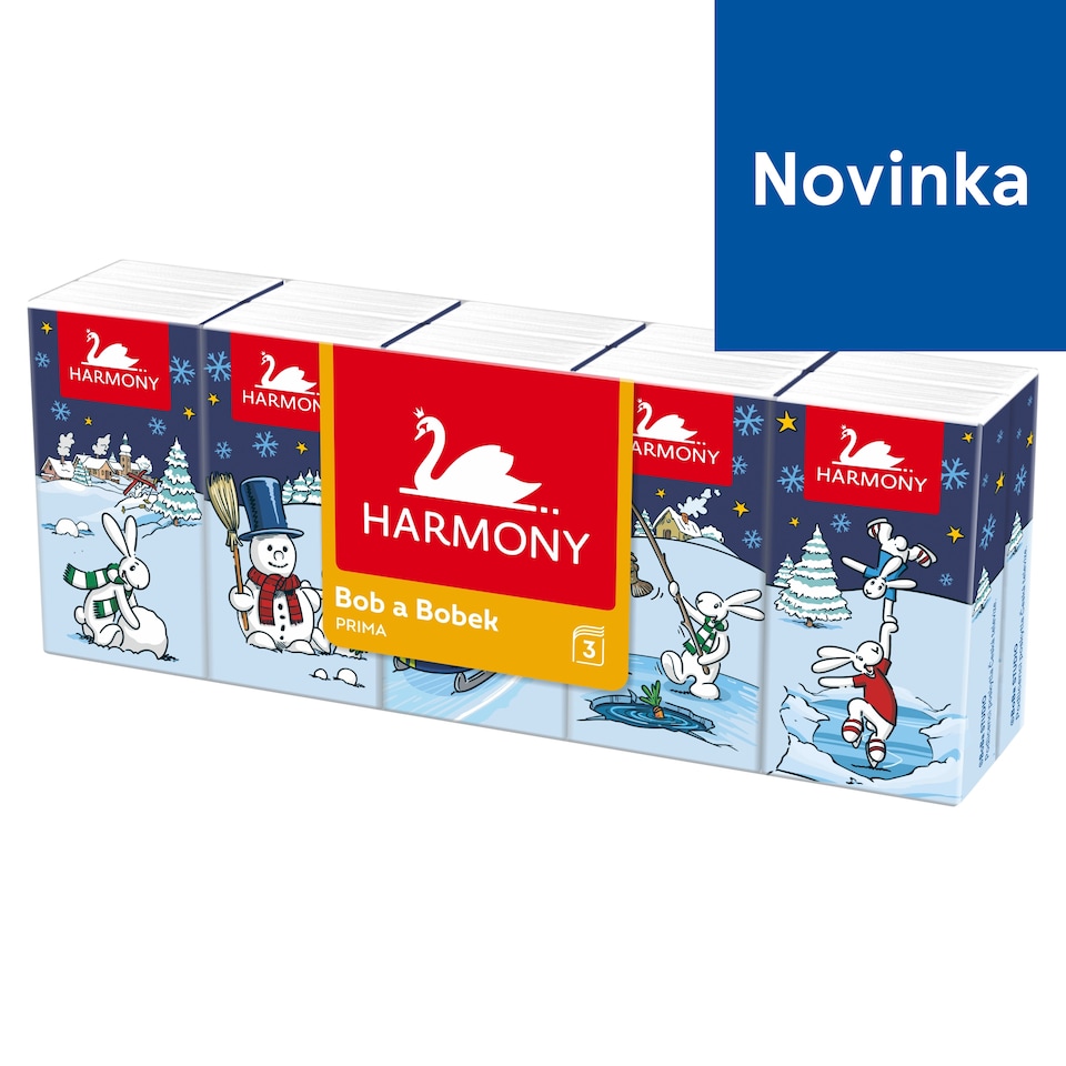 Harmony Bob a Bobek Soft Prima Handkerchiefs 3 Ply 10 x 10 pcs