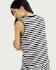 image 3 of F&F Cotton Blend Textured Striped Vest in Multi Black