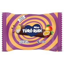 Mizo Túró Rudi Mango-Passion Fruit Curd Dessert with Cocoa Coating 5 x 45 g (225 g)