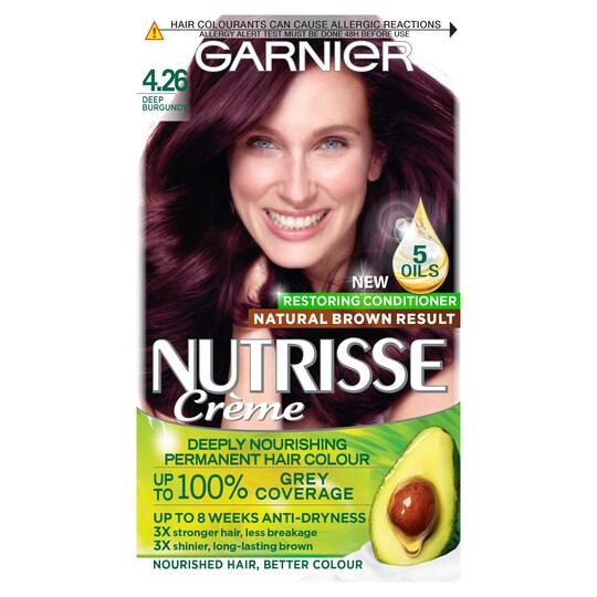 Garnier Nutrisse 4 26 Deep Bgndy Red Permanent Hair Dye Tesco Groceries