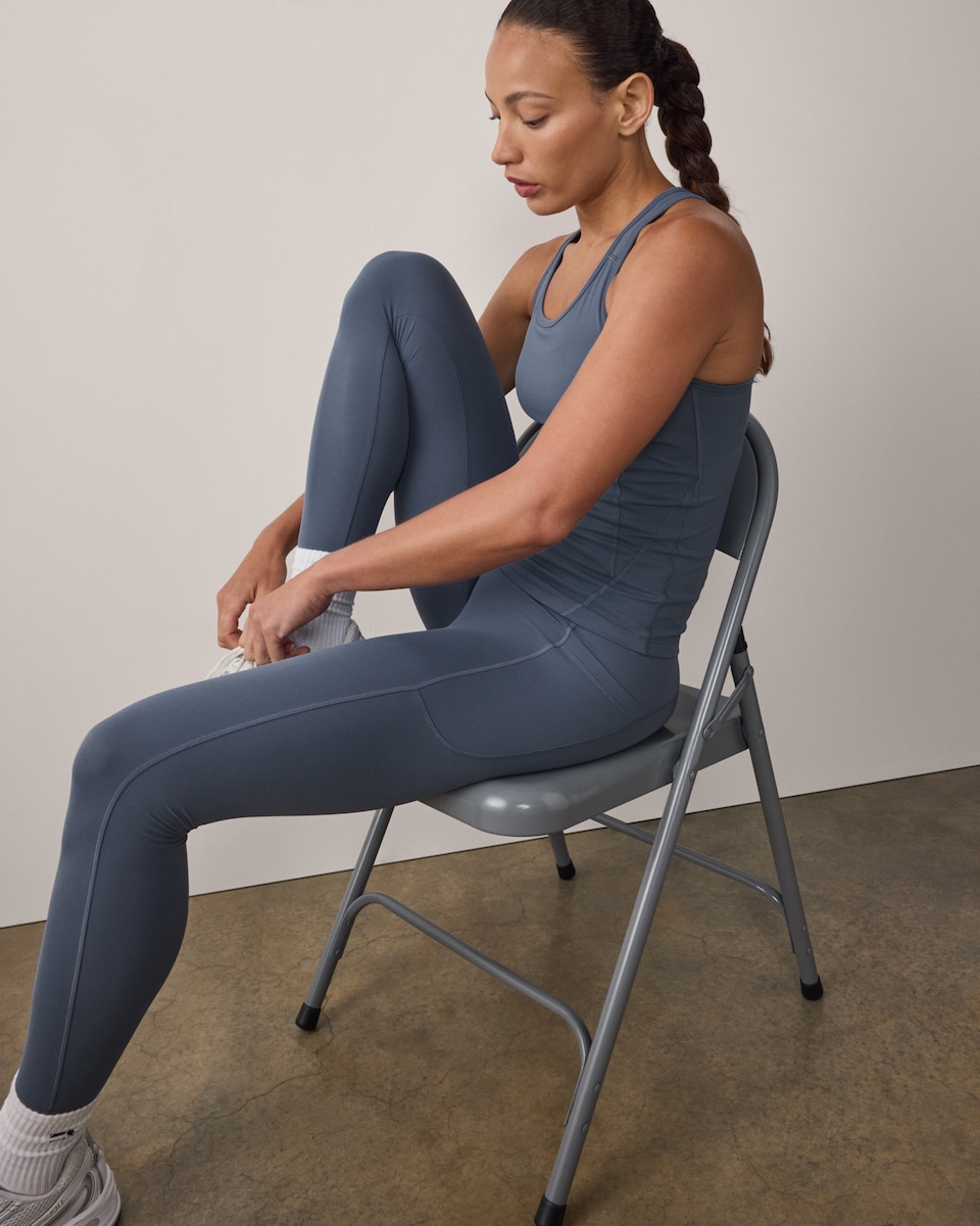 image 1 of F&F Active ULTRAMOVE High Waisted Pocket Leggings in Blue