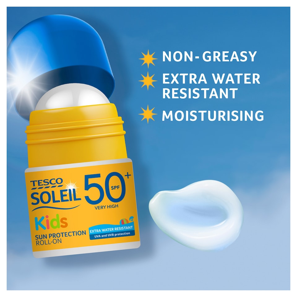 image 1 of Tesco Soleil Kids Sun Roll-On Spf 50 50Ml