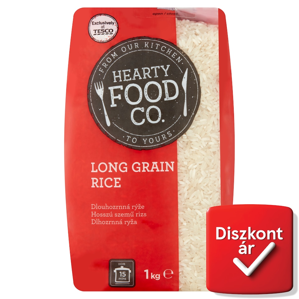 Hearty Food Co. "B" minőségű, hosszú szemű rizs 1 kg