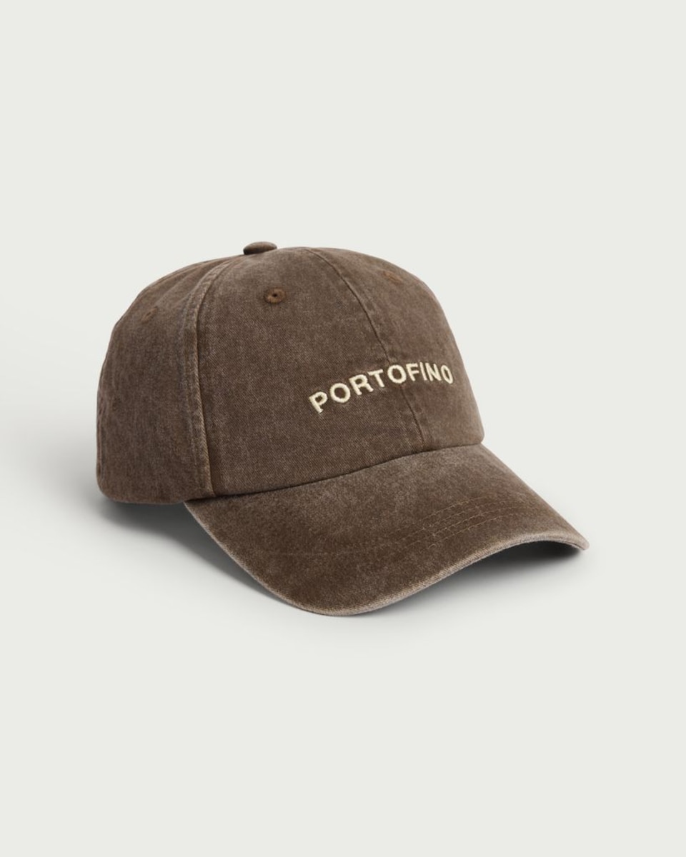F&F Pure Cotton Portofino Embroidered Cap in Chocolate