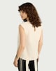 image 3 of F&F Sleeveless Shoulder Pad Top in Cream