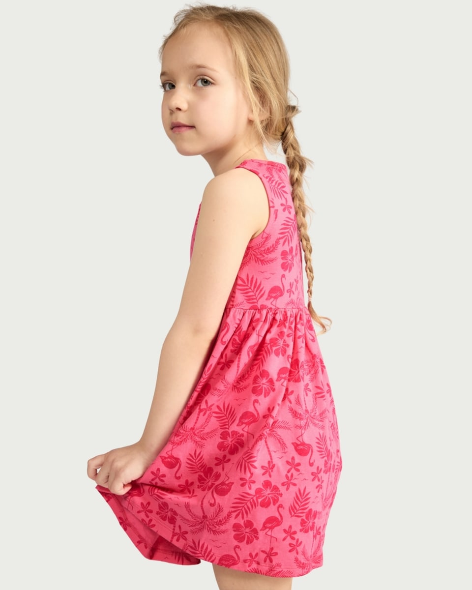 image 1 of F&F Girls 3-Pack Pure Cotton Sleeveless Dresses in Multi Pink