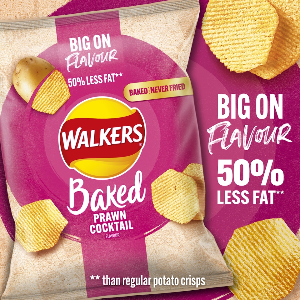 image 1 of Walkers Baked Prawn Cocktail Crisps Grab Bag 37.5g