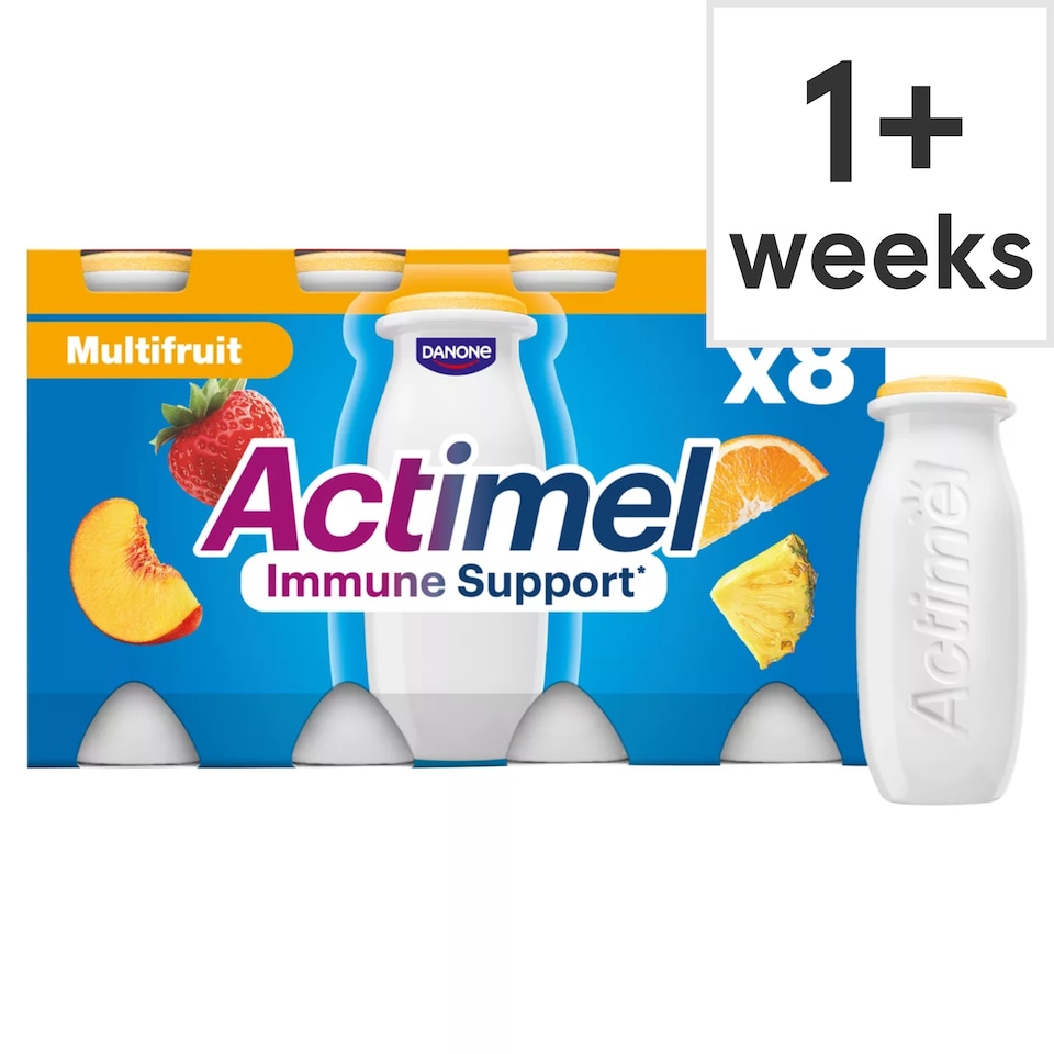 Actimel Immune Support Live Yoghurt Drink - Multifruit 8x100g