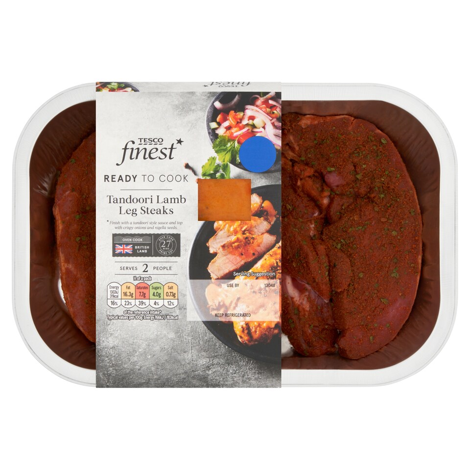 Tesco Finest Tandoori Lamb Leg Steaks 380g