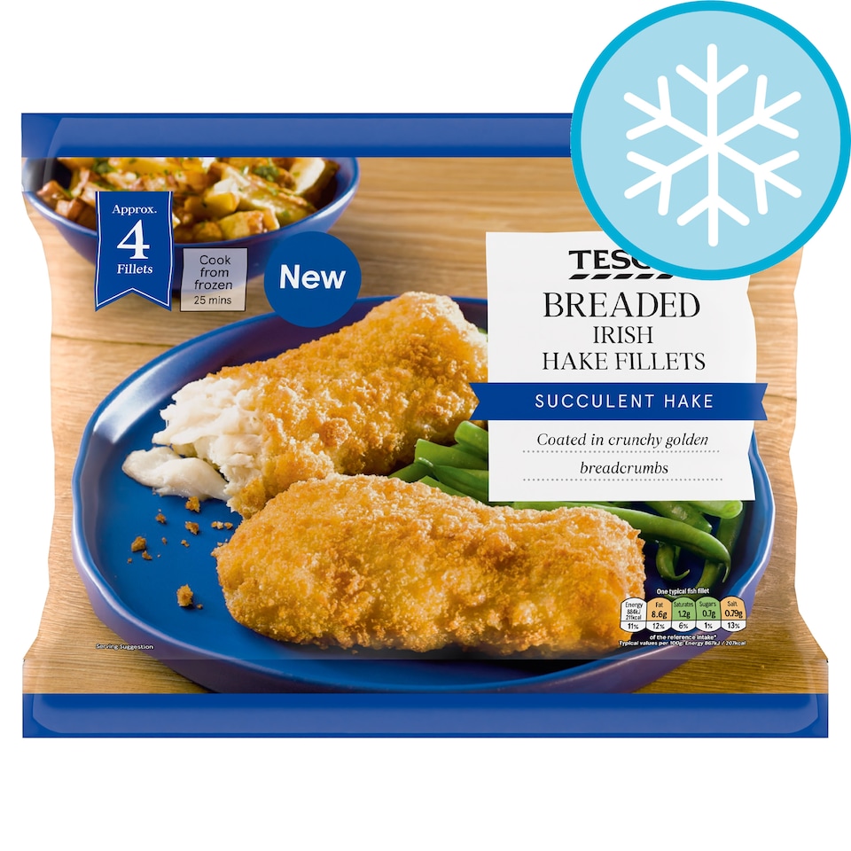 Tesco Breaded Irish Hake Fillets 430G