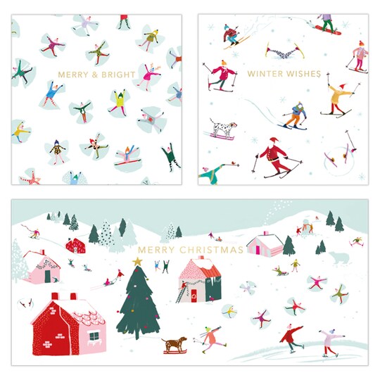 Tesco Christmas Snow Fun Cards 20 Pack Tesco Groceries