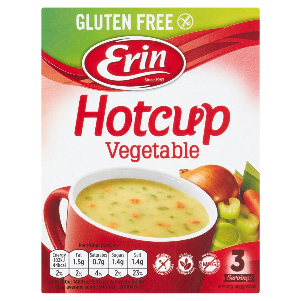 Erin Hotcup Vegetable Soup Mix Gluten Free 36G