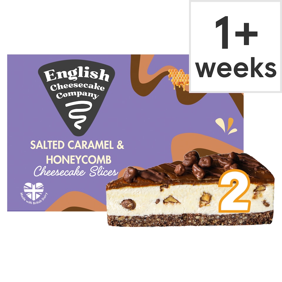 English Cheesecake Company 2 Salted Caramel & Honeycomb Cheesecake Slices 180g