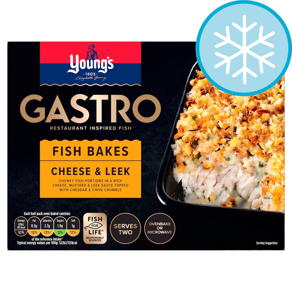 Youngs Gastro Cheese & Leek Fish Bakes 2 Pack 340G
