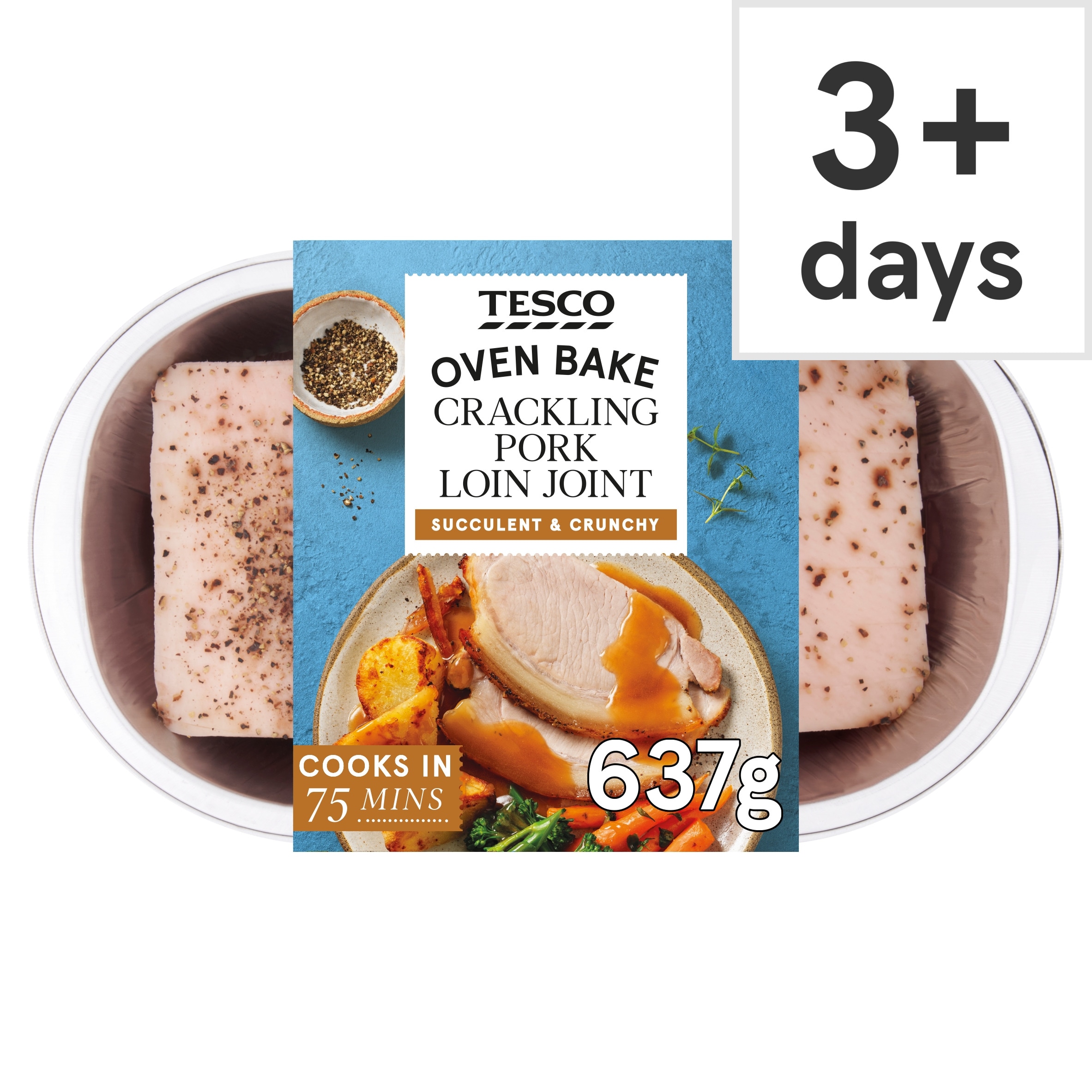 Tesco Crackling Pork Loin Joint 637G