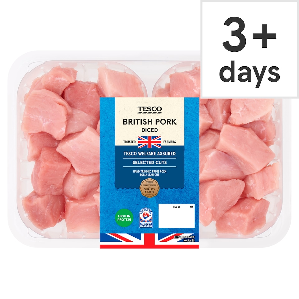 Tesco British Diced Pork 500G