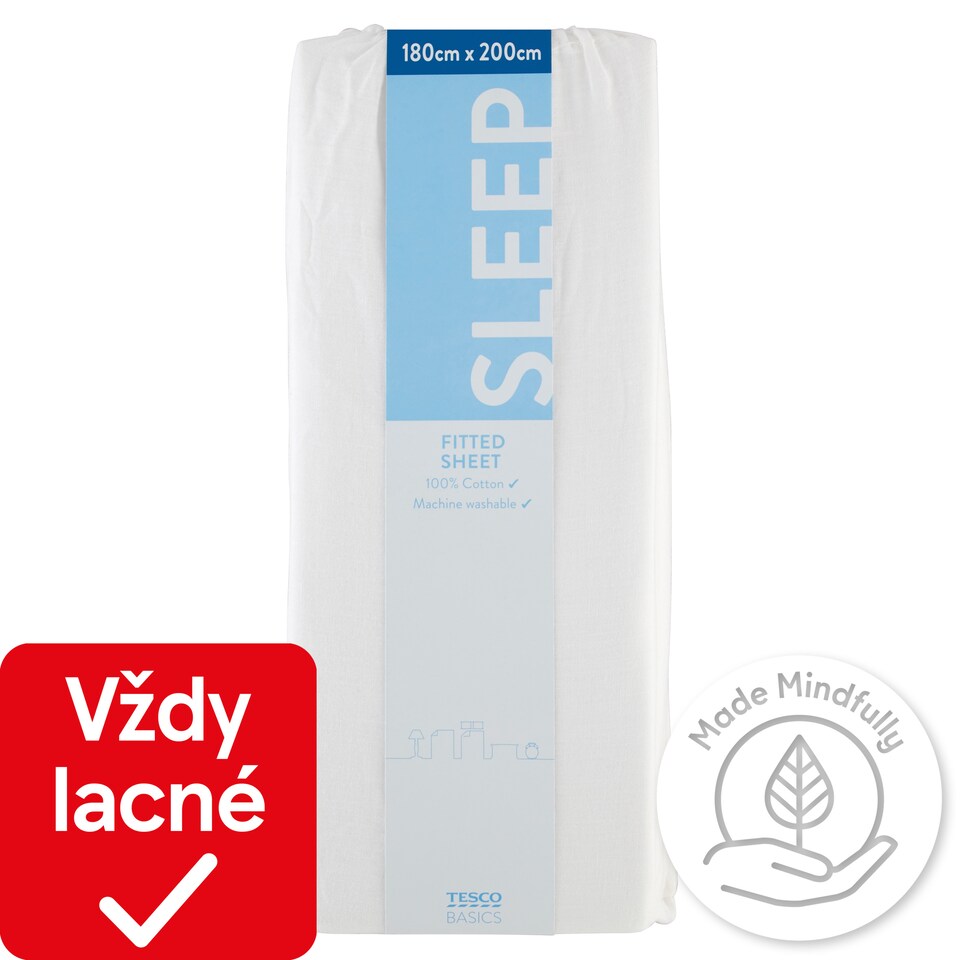 Tesco Basics Napínacia posteľná plachta 180 cm x 200 cm