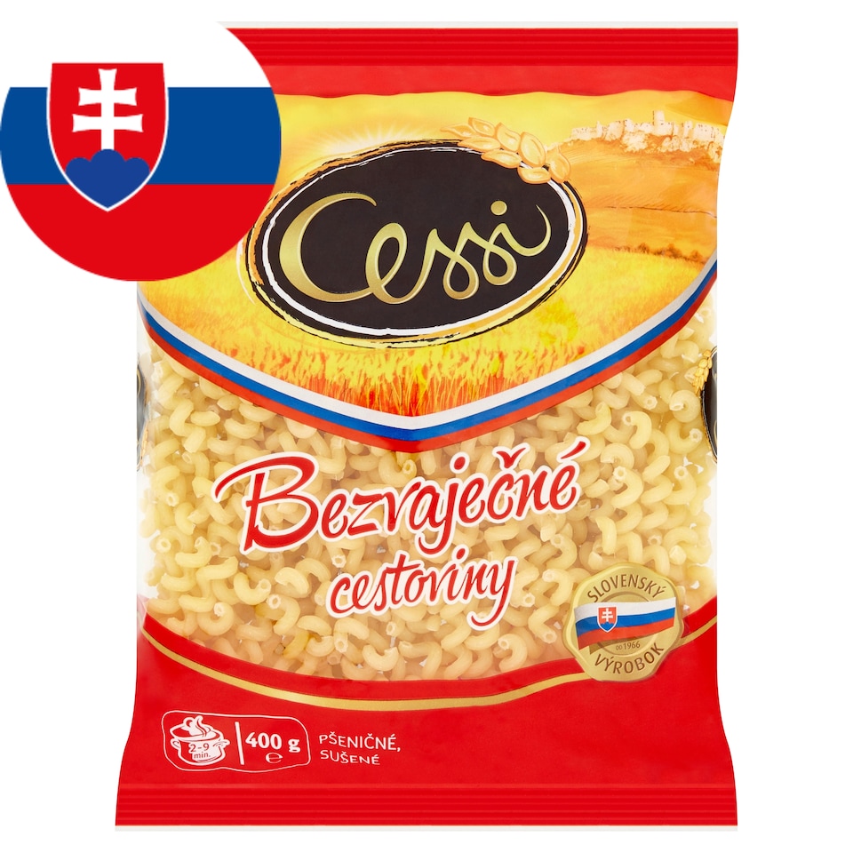 Cessi Bezvaječné cestoviny pšeničné, sušené špirálky 400 g