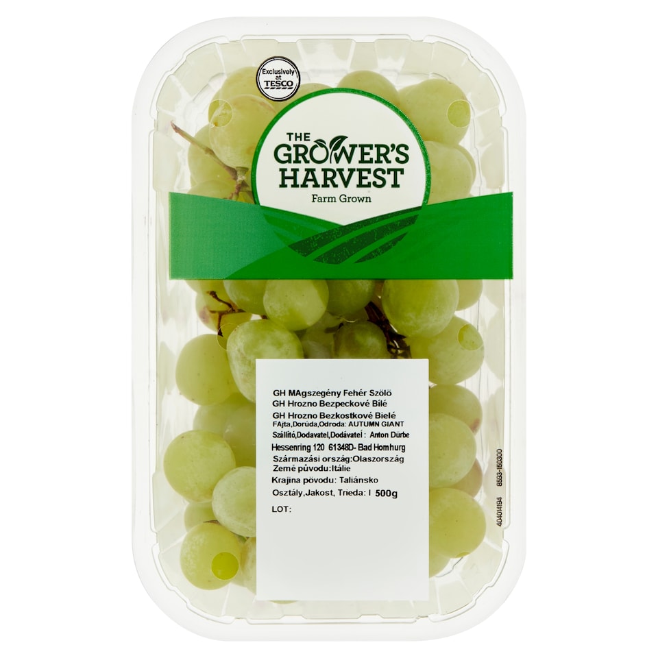 The Grower's Harvest Seedless White Grapes 500g