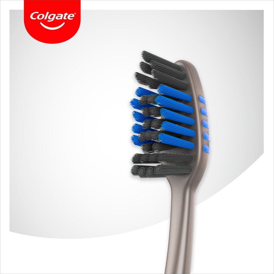 image 1 of Colgate Zig Zag Charcoal Toothbrush Medium 3pcs