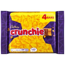 Cadbury Crunchie Chocolate Bar 4 Pack Multipack 128g