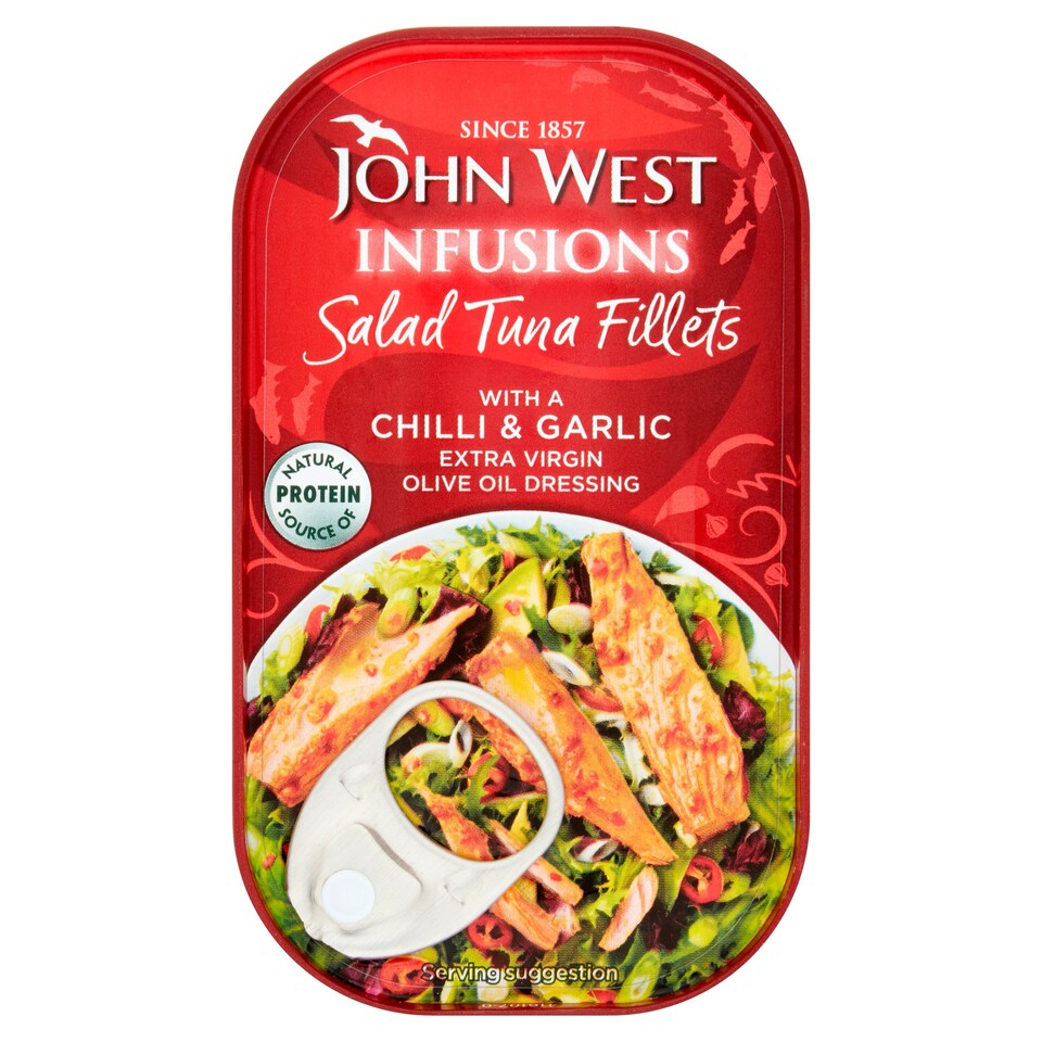 John West Salad Tuna Fillets Chilli And Garlic 115G Tesco Groceries