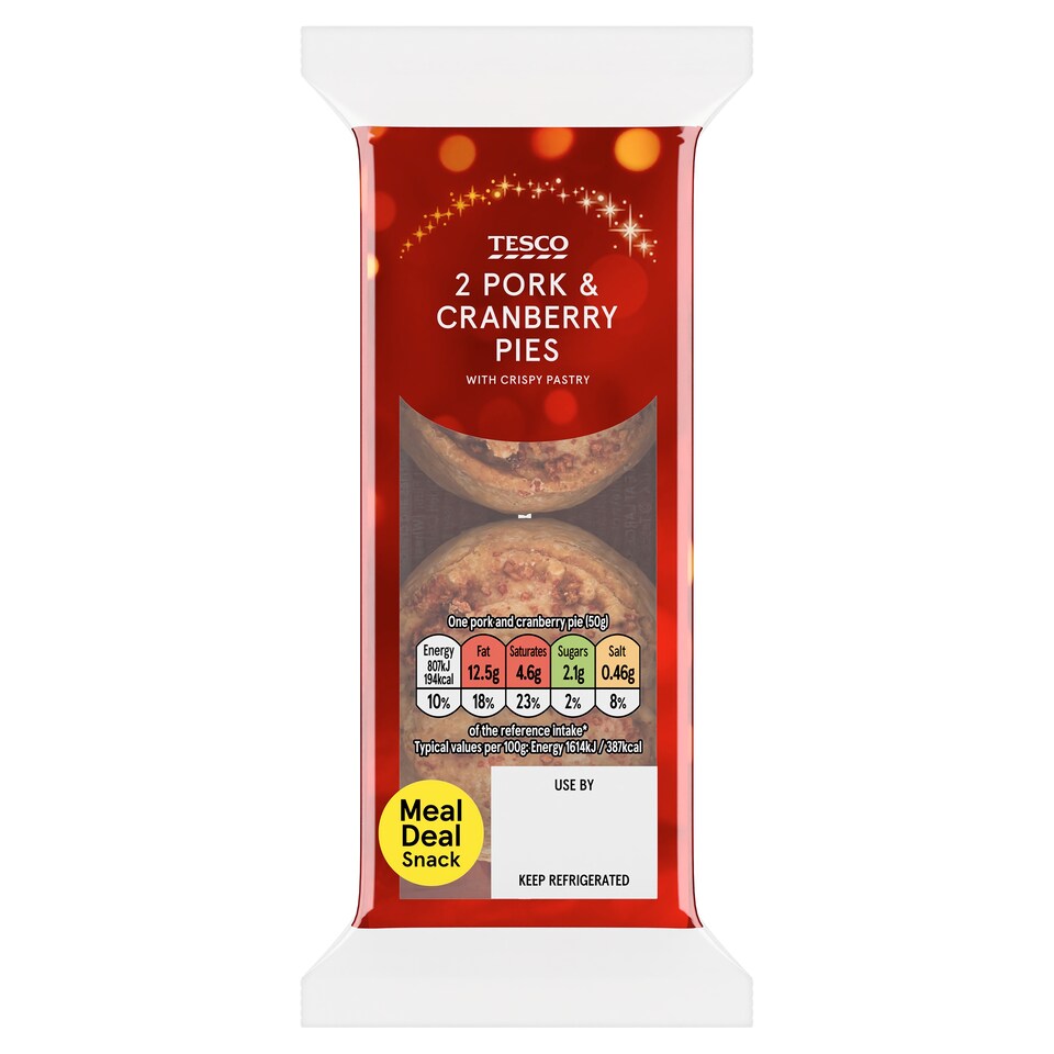Tesco Mini Pork & Cranberry Pork Pies 2X50g