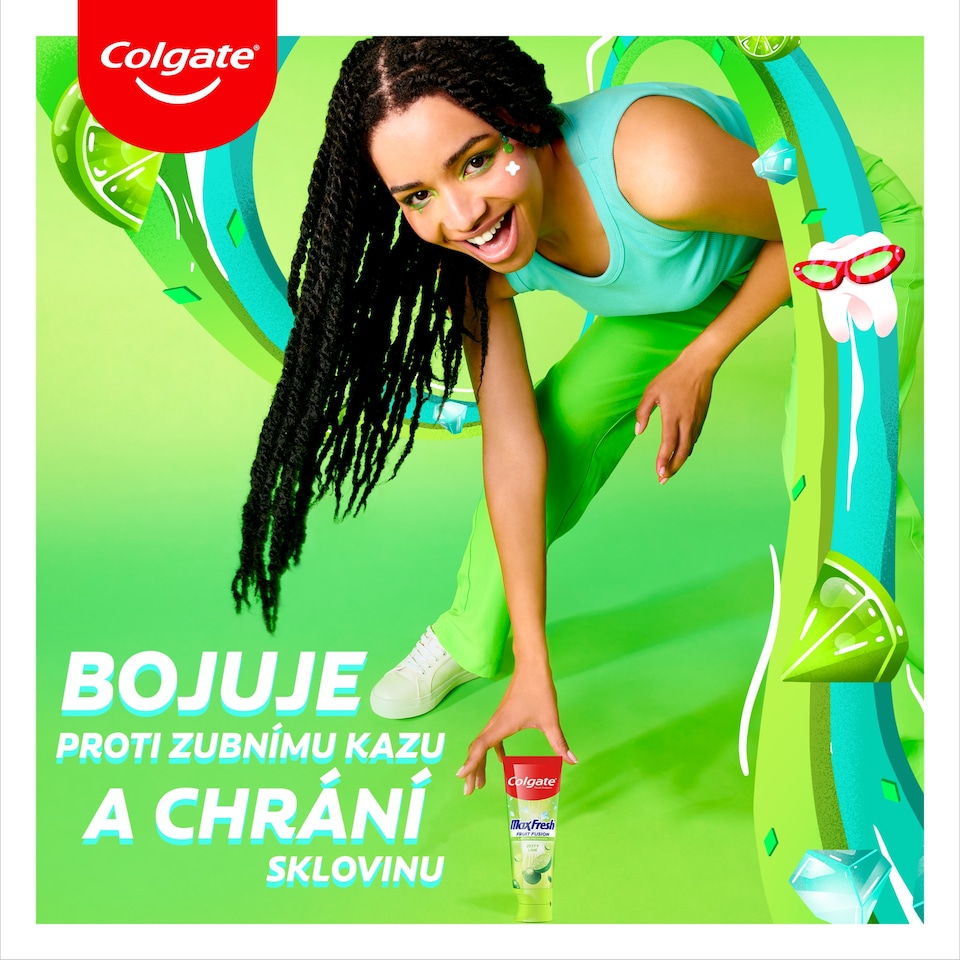 Obrázek 1 pro produkt Colgate Max Fresh Fruit Fusion Zesty Lime ochucená zubní pasta  75ml