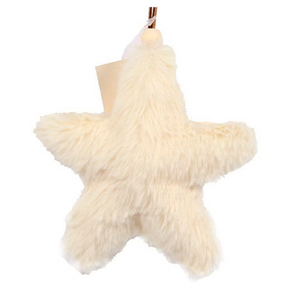 BAYSWOOD FUR CREAM STAR HANGING DEC