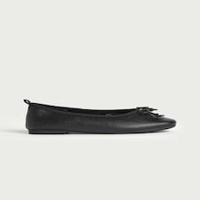 F&F School Girls Bow Detail Ballet Flats in Black