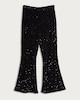 image 5 of F&F Velour Sequin Flared Trousers in Black