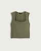 image 4 of F&F Polyamide Square Neck Sleeveless Top in Khaki