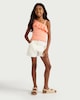 image 1 of F&F Girls Cotton Rich One Shoulder Top in Coral