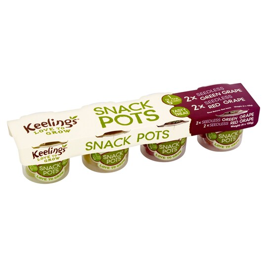 Keelings Snack Pots Red And Green Grape 400G Tesco Groceries