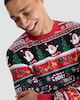 image 1 of F&F Pure Cotton Tis the Season Christmas Print Jumper in Red