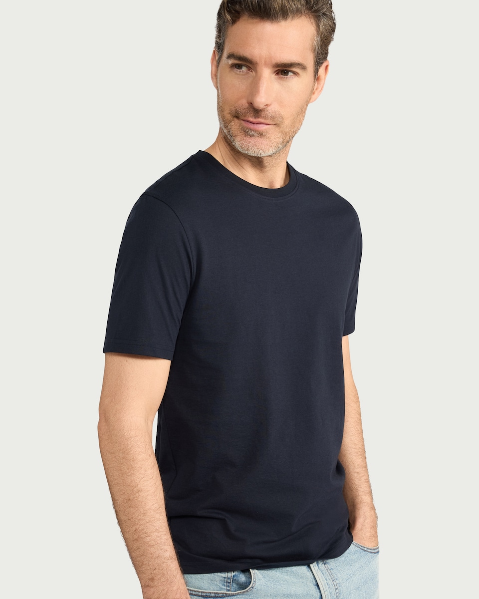 image 1 of F&F Pure Cotton T-Shirt in Navy